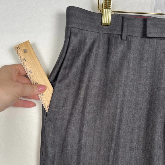 NWT Axist Slim Fit Men's Dress Pants 33x32 Slate Grey Track‎ Stripes City Pant - Picture 13 of 14